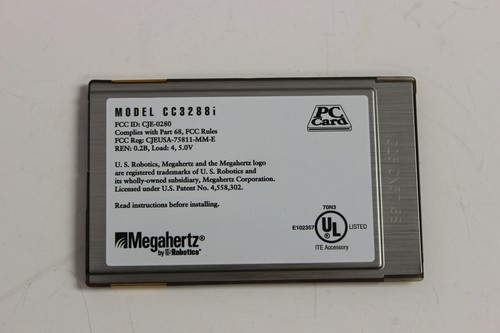 MEGAHERTZ CC3288i PCMCIA MODEM 28.8/14.4 KBPS DATA/FAX - 第 2/4 張圖片