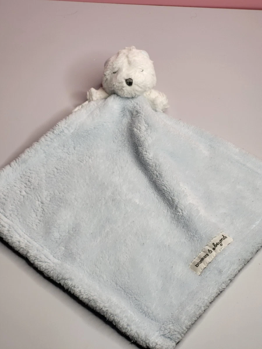 Blankets and Beyond Baby Boy Blue White Teddy Bear Security Blanket Lovey