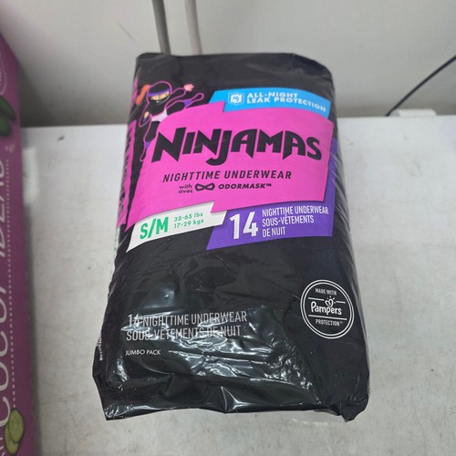 Ninjamas Nighttime Bedwetting Underwear Girl Size S/M 14 Count - Picture 2 of 2