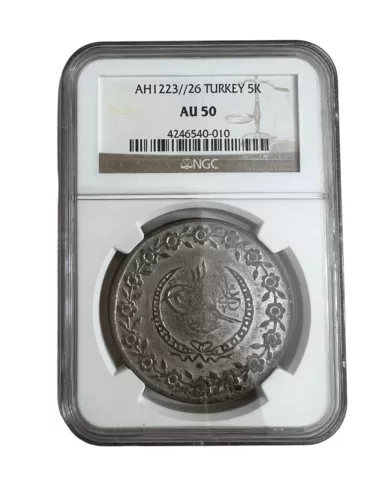 AH1223/26 Turkey Coin 5k NGC AU50