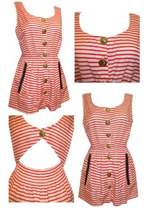 river island red and white dress