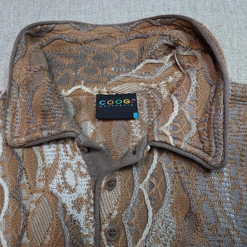 Vintage 90s Coogi Polo Sweater Size 4XL Blue 3D Knit Brown Textured Australia - Picture 3 of 24