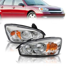 Carcasa halógena cromada de repuesto para faros diestros+derechos para Chevy Malibu 2004-2008