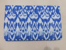 Trapuntino indiano cotone Kantha letto runner Ikat coperta king boho copriletto