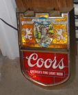 Excellent Beautiful Vintage 1970s Coors Waterfall Shield Lighted Beer Sign