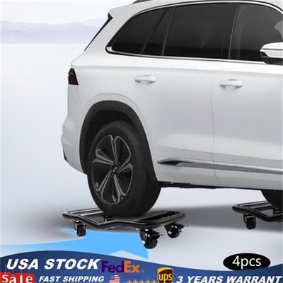 4Pcs Vehicle Tire Dollies Sets Portable Tyre Trolley Kits Car Skates W/ Wheels