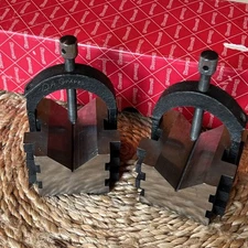 Vintage Starrett No. 568C V-Block & Clamp Set