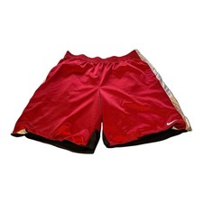 VTG Nike Reversible Basketball Shorts 18.5  Waist x 21  Length - Red Black White