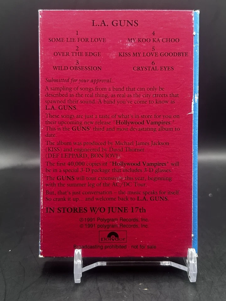 L.A. Guns - Hollywood Vampires / Rare Canadian Released 6 song promo / Cassette - Image 4 of 4