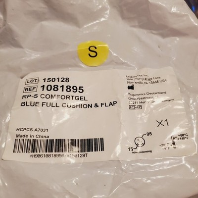 (2) Respironics RP-S Comfortgel Blue Full Cushion & Flap SMALL 1081895 New 