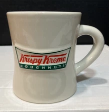 Krispy Kreme Doughnuts Coffee Cup Mug Raised Logo Heavy Large Diner Style 14 oz