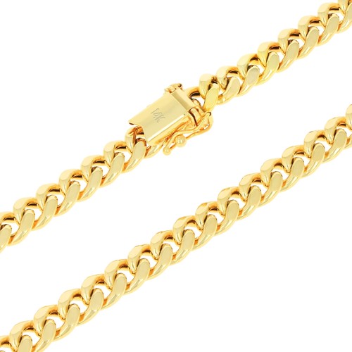 14K Yellow Gold 6.5mm Men Miami Cuban Link Italian Chain Bracelet Box Clasp 8.5" - Picture 6 of 12