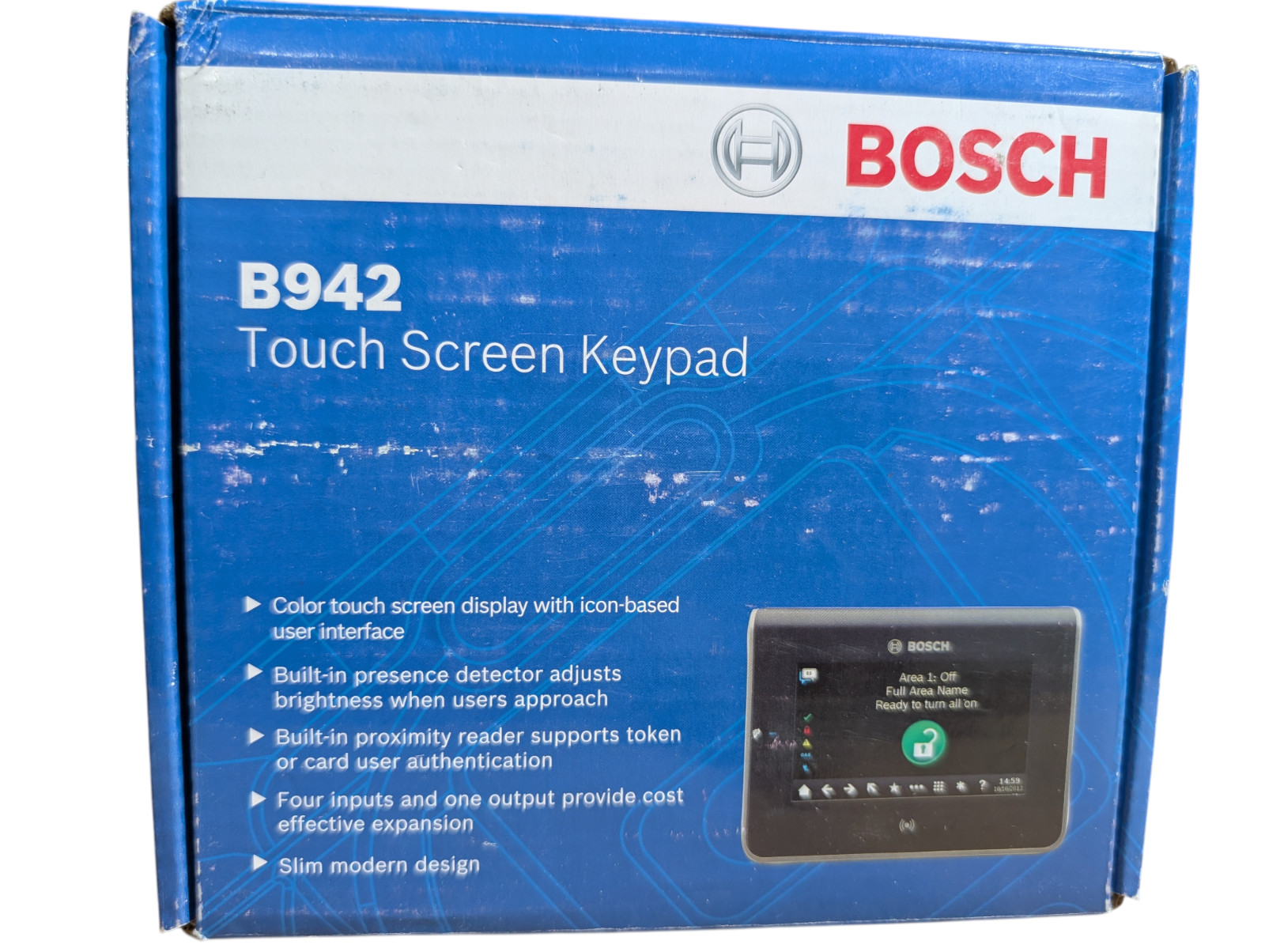 Bosch B942 Touchscreen Intrusion LCD Keypad Black *New, Open Box*