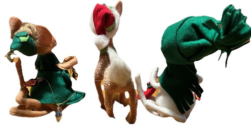 Annalee Weihnachten (3er Set) 2 Mäuse 1 Rentier skurril Sammlerstück Heiterkeit - Bild 2 von 16