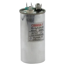 35+5 uf/MFD 370-440 VAC Round Dual Run Capacitor 50/60 Hz