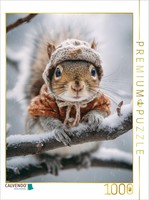 Calvendo Puzzle Squirrels In Winter | 1000 Pieces, Finished Size 25.2 × 18.9 In