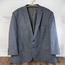 RALPH Ralph Lauren Gray Teal Houndstooth Silk Wool Blazer Men's Size 54 R