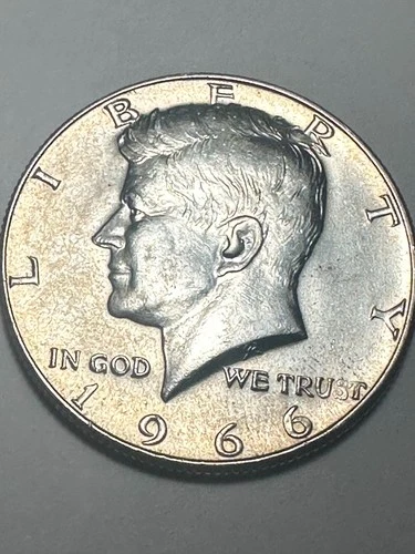 1966 UNCIRCULATED SILVER KENNEDY HALF DOLLAR 40% SILVER