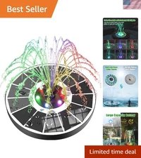 Vibrant Solar Garden Fountain with Automatic Lighting & Water Protection System