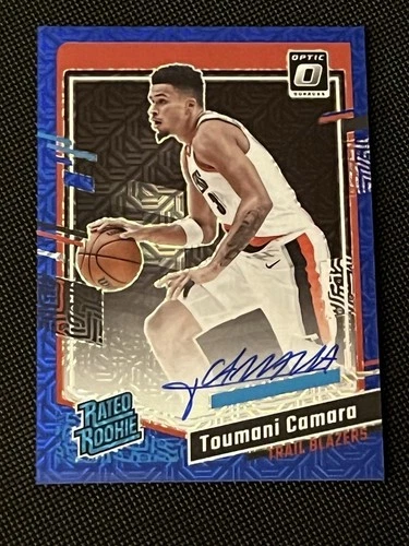 2023-24 Donruss Optic Toumani Camara #282 Rated RC Choice Mojo Blue Auto /24 SSP