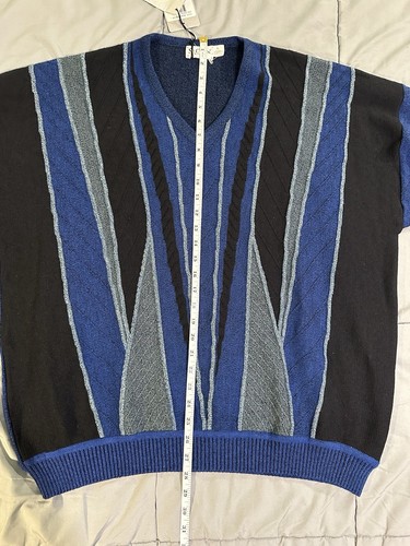 Vintage St Croix Knits Sweater Men Sz XL Wool Vneck Multicolor Grandpa Cosby NEW - Picture 6 of 15