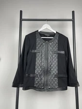 St John Women Wool Leather Jacket size 14