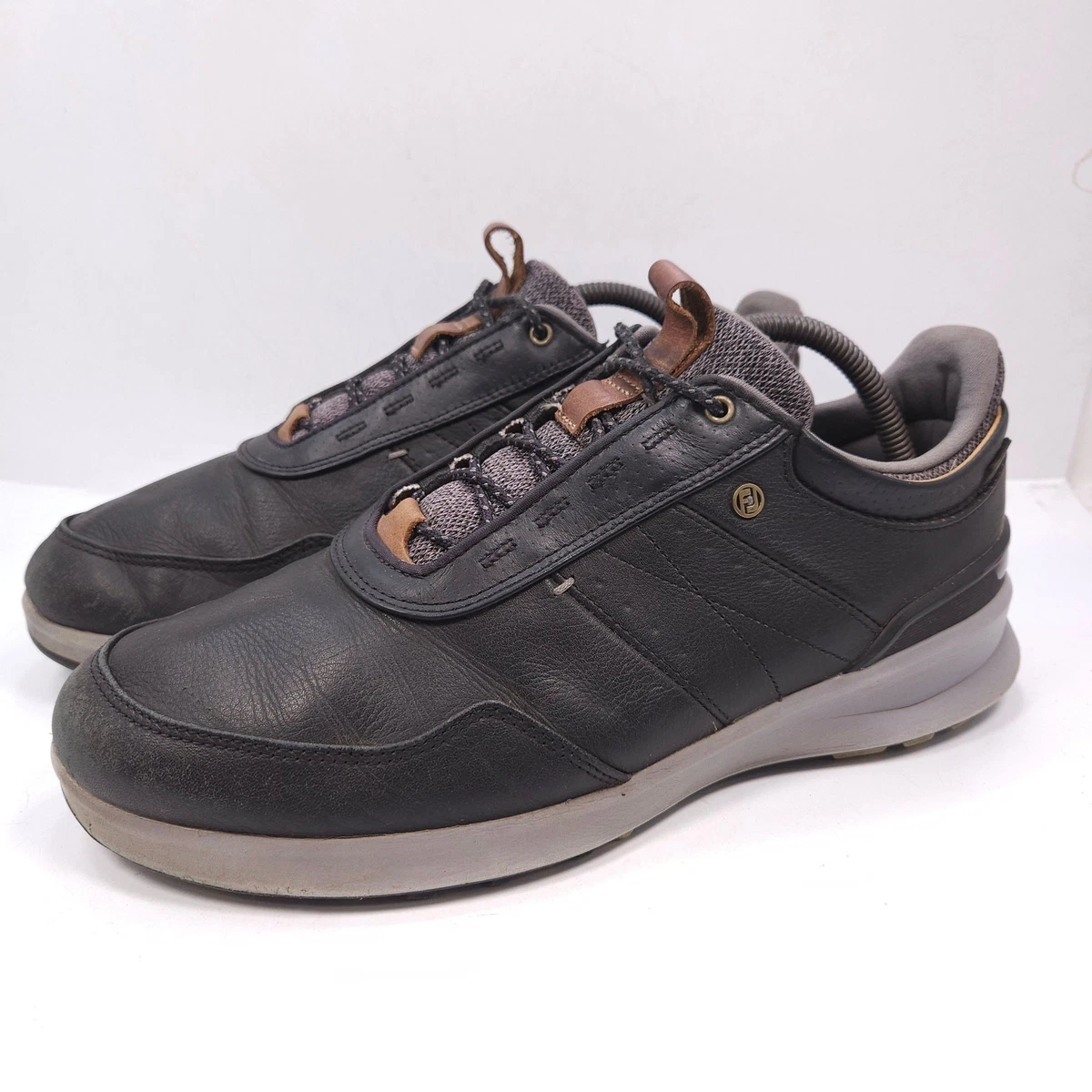New In Box FOOTJOY LEATHER 78867 Golf Shoes Casual Walkers 10.5 Calfskin Leather Black Leather Upper Golf Shoes for Men 10.5 US Shoe | eBay main image 4