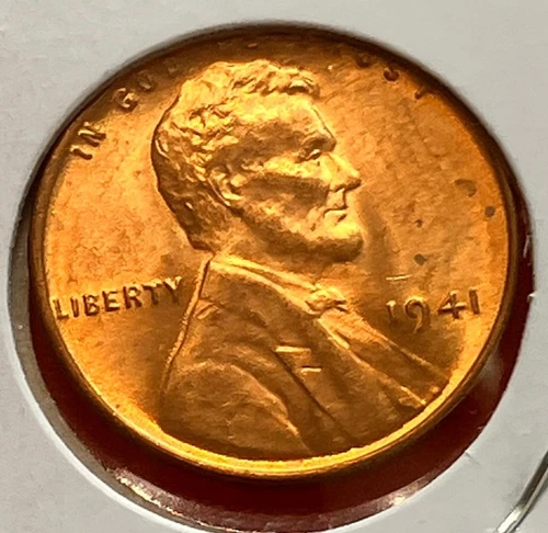 1941-P Lincoln Wheat Cent Penny GEM RED BU From an Original Bank Roll