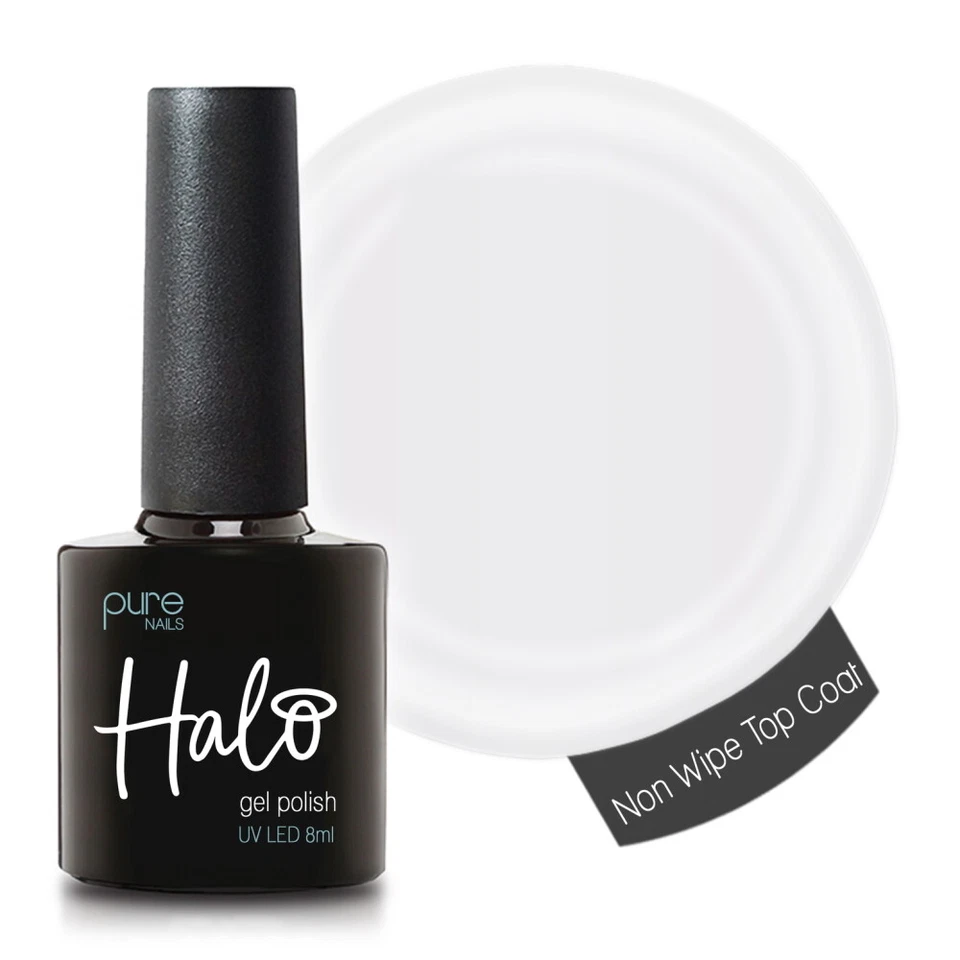 Halo Gel Polish HEMA Free Top Coat Non Wipe 8ml or 15ml - FAST FREE DELIVERY