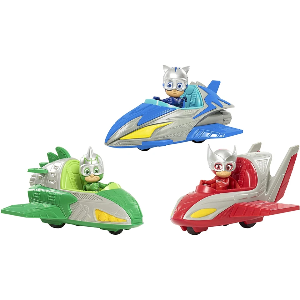 HASBRO PJ Masks Save The Sky - Catboy Owlette Gekko Vehicles Push Along Toys Kids New
