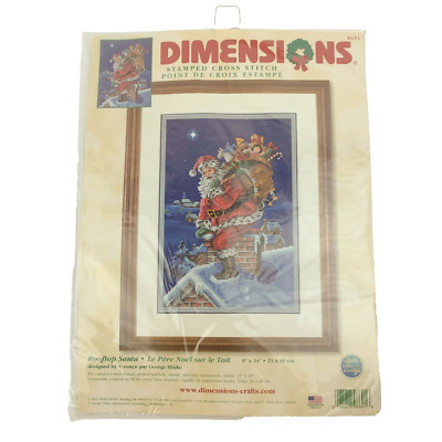 Dimensions Rooftop Santa 2002 Dimensions Stamped Cross Stitch #8691 Rooftop Santa Kit | eBay