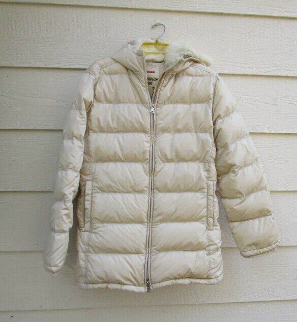Prada Cream Women's Down Puffer Coat Jacket w/ Dyed S… - Gem