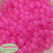 12mm Hot Pink Acrylic Frost Style Bubblegum Beads Lot 40 pc.chunky gumball