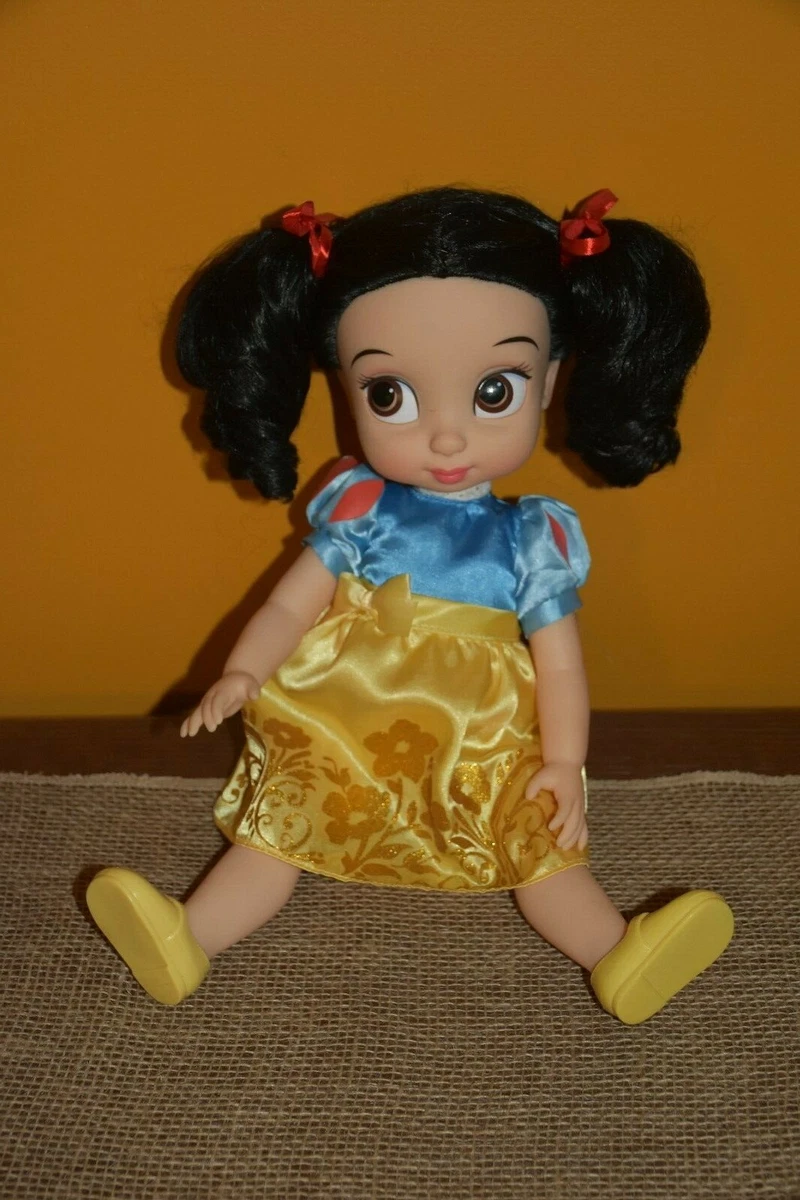 DISNEY STORE ANIMATOR DOLL BABY TODDLER SNOW WHITE PIG TAILS GLITTER DRESS SHOES