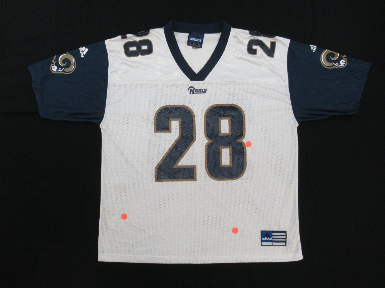 Adidas NFL Men\u0026#039;s St. Louis Rams Marshall Faulk #28 Jersey Shirt Size L  #R43 | eBay