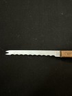 Vintage 3-1/2”Cheese Knife Fork Tip Wood Handle Stainless Steel Japan. — photo 3