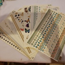 Mudrit Temporary Colored Tattoos 9 Sheets Each Sheet is 6.25 x 9.5 Inches