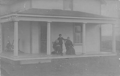 H72/ Marion Ohio RPPC Postcard c1910 Family Home Porch Duschel  33
