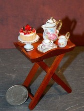 Dollhouse Miniature Tea Set Side Table Reutter Porcelain 1:12 D160 DollysGallery