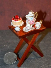 Dollhouse Miniature Tea Set Side Table Reutter Porcelain 1:12 D160 DollysGallery