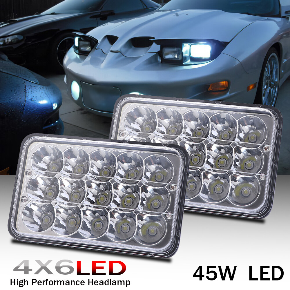 For Chevrolet Monte Carlo SS 1980-1988 4PCS 4x6" LED Headlights DRL Hi/Lo Beam - Foto 2