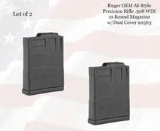 LOT of (2) Ruger OEM Precision Rifle .308 WIN 10rd Magazine w/Dust Cover - 90563