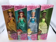 Lot of 4 Disney Princess Dolls Hasbro Belle,Ariel, Cinderella, Tiana New 2017