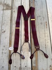 VINTAGE PELICAN USA DUAL SHADE MAROON STRIPED BUTTON ON SUSPENDERS SPB138
