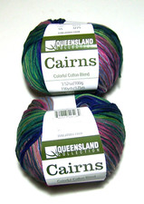 Lot of 2 balls Queensland CAIRNS Cotton Blend Worsted Yarn 55 TONGARIRO PARK