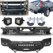 Front/Rear Bumper For 2019-2021 Chevy Silverado 1500 w/LED Light+D-Ring Shackles