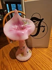 NEW! Bill Fenton Rosalene Pink Hummingbird Jack in the Pulpit Tulip 11” Vase A30