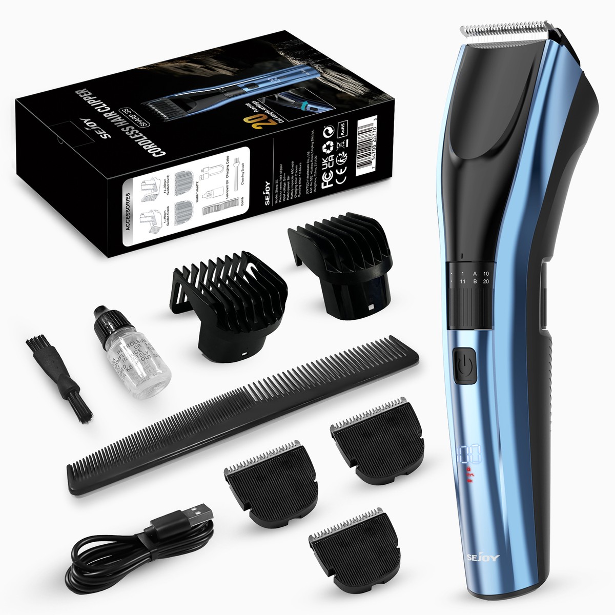SEJOY 6IN1 Haarschneider Set Profi Barttrimmer Herren