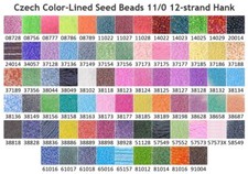 Czech 11/0 Preciosa Color-Lined Transp Rocaille Glass Seed Beads 12-strand Hank