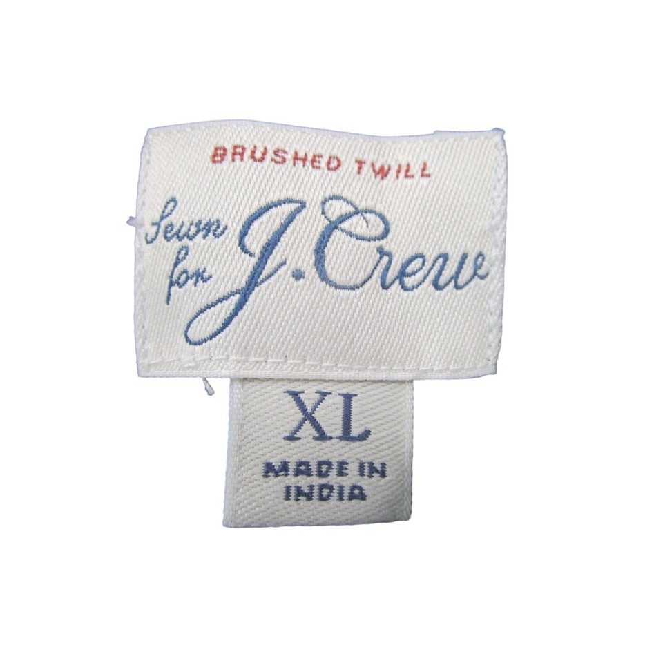 J.Crew Mens XL Long Sleeve Button Down Brushed Twill Shirt Navy Green